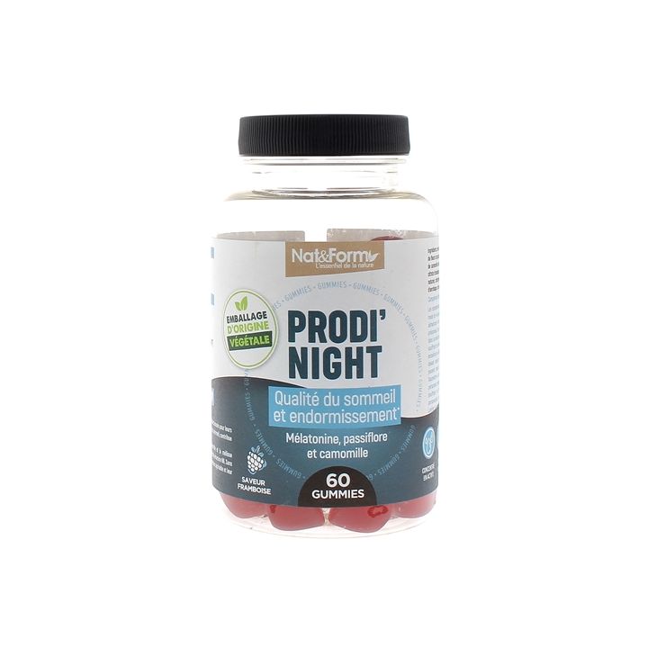 Prodi'night gummies qualité du sommeil et endormissement Nat&Form - pot de 60 gommes