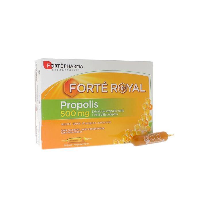 Propolis 500 mg Forte Pharma - boîte de 20 ampoules de 10 ml