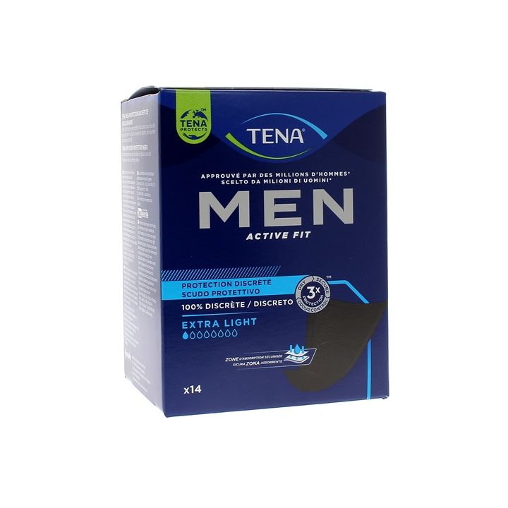 Protection discrète pertes très légères Extra-light Tena Men - boîte de 14 protections