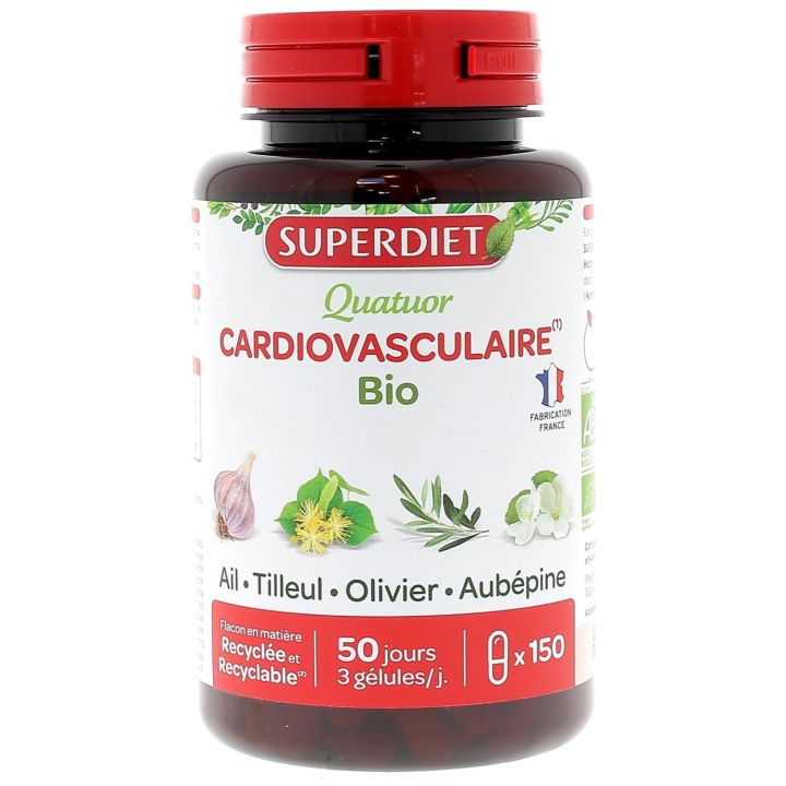Quatuor cardiovasculaire bio Super Diet - boite de 150 gélules