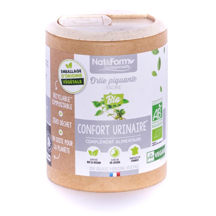 Racine d'ortie piquante Bio Ecoresponsable Nat&Form - Boite de 200 gélules