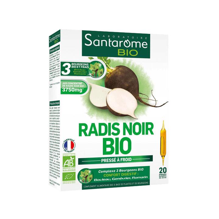 Radis noir bio Santarome Bio - boîte de 20 ampoules buvables de 10 ml