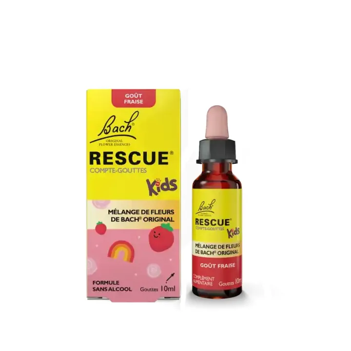 Rescue Kids goût fraise Fleurs de Bach - flacon compte-gouttes de 10ml