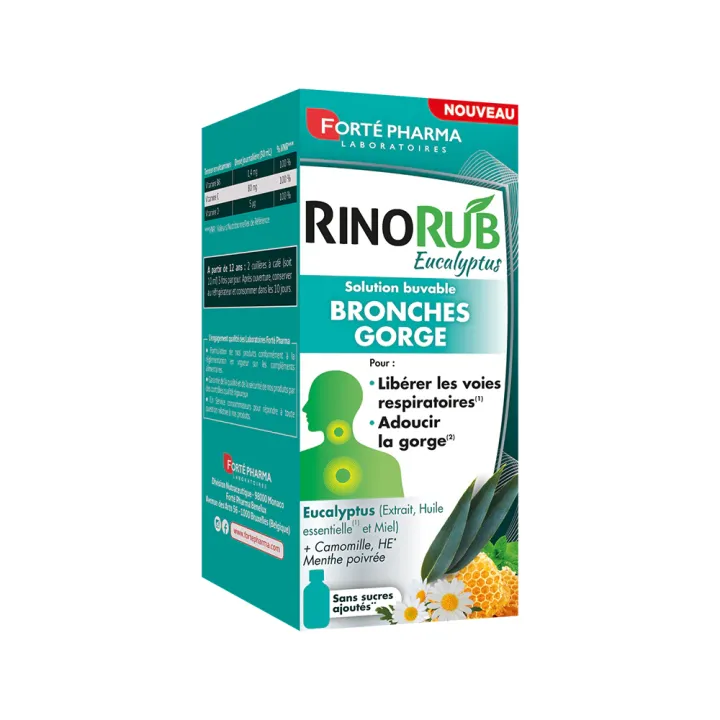 RinoRub eucalytpus bronches Forté Pharma - flacon de 200ml