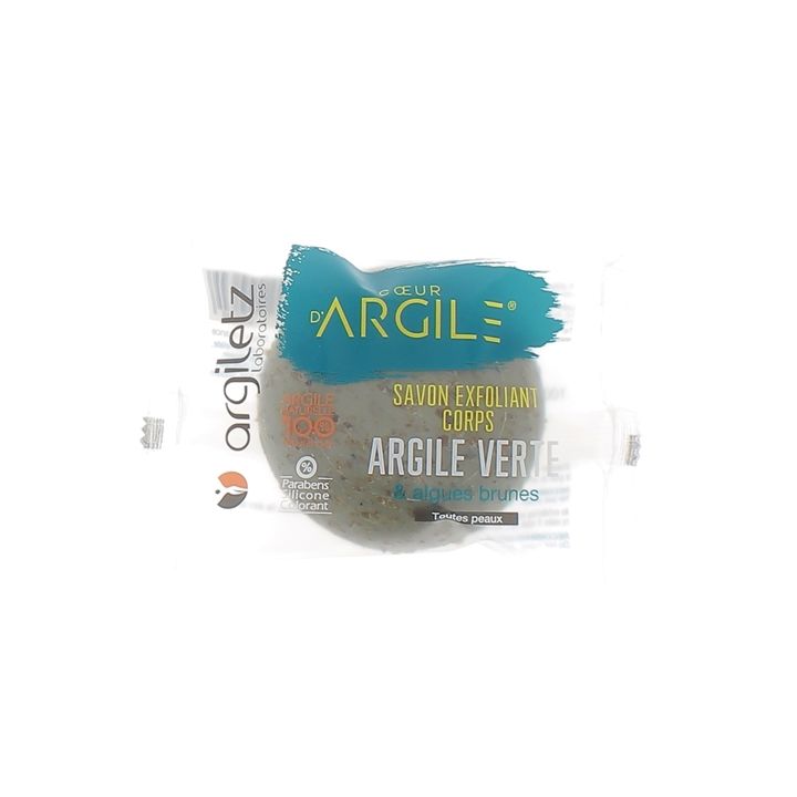 Savon Exfoliant corps argile verte Argiletz - pain de 100 g