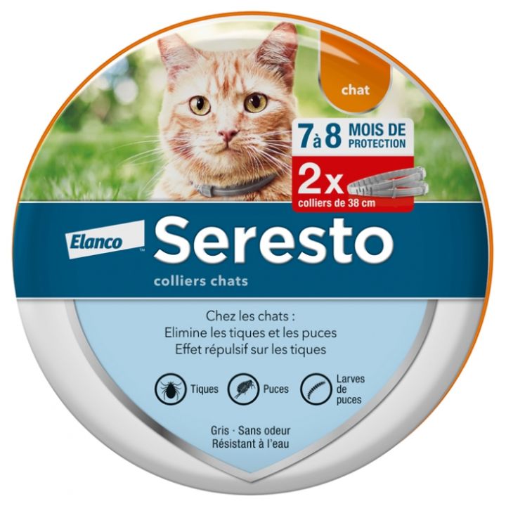 Seresto collier antiparasitaire chats Elanco - 2 colliers