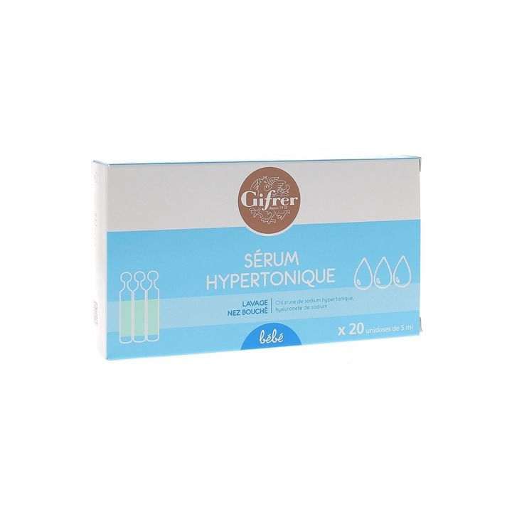 Sérum hypertonique Gifrer - boîte de 20 unidoses de 5 ml