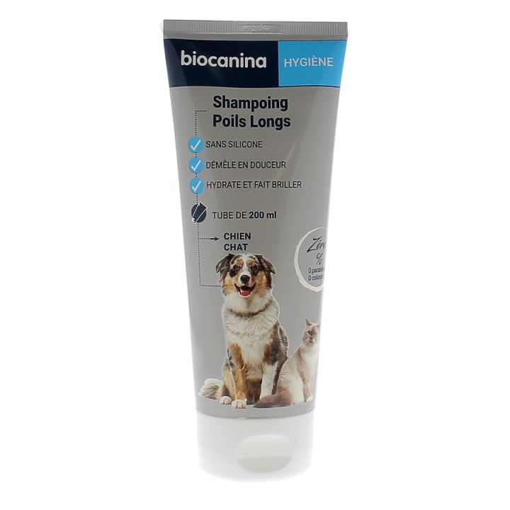 Shampoing poils longs chien et chat Biocanina - tube de 200 ml