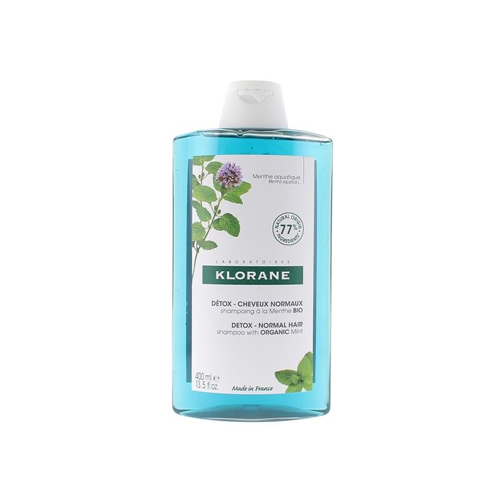 Shampooing détox anti-pollution Menthe Aquatique bio Klorane - flacon de 400ml