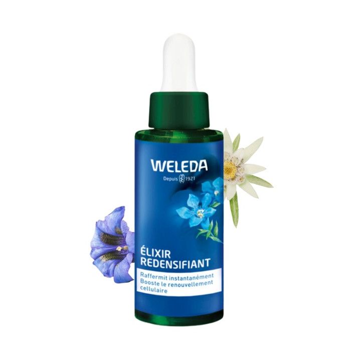 Elixir redensifiant Gentiane bleue et Edelweiss Weleda - flacon-pipette 30ml