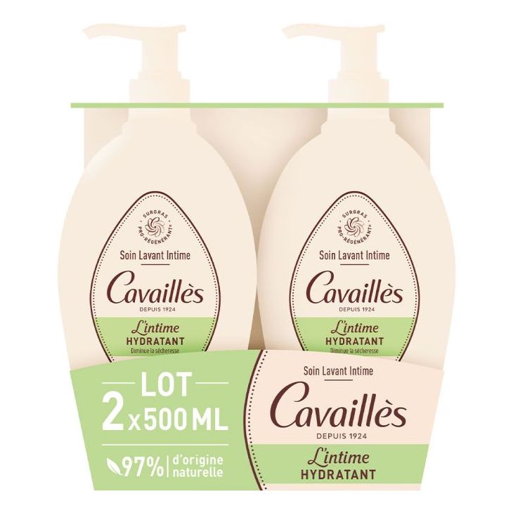 Soin toilette intime sècheresse Rogé Cavaillès - lot de 2 flacons-pompe de 500ml