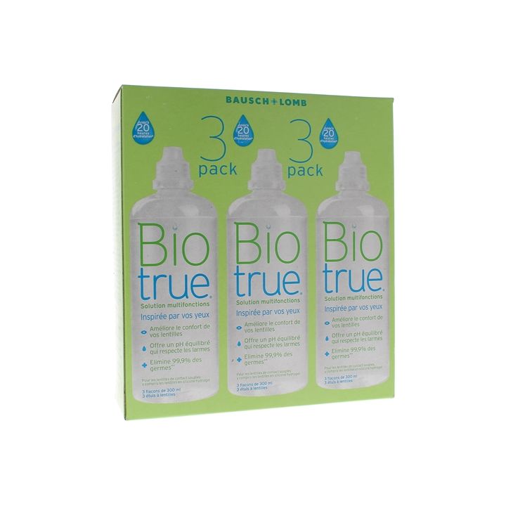 Solution multifonctions Bio True - lot de 3 flacons de 300 ml