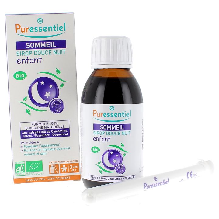 Sirop Sommeil douce nuit enfant bio Puressentiel - flacon de 125 ml