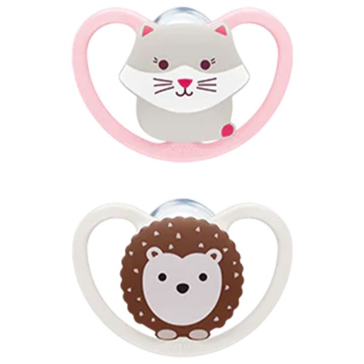 Space Sucettes silicone 0-6 mois NUK - lot de 2 sucettes