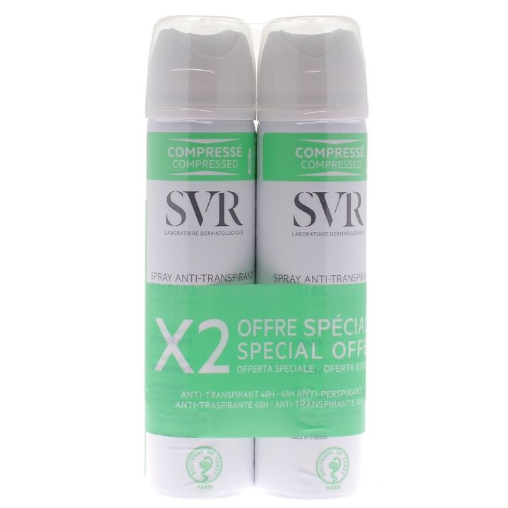 Spirial spray anti-transpirant SVR - Lot de 2 sprays de 75 ml