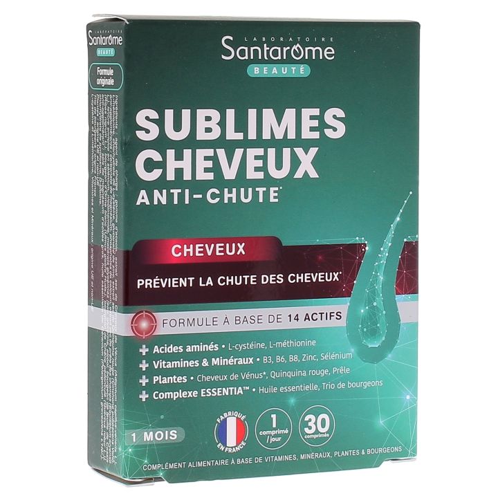 Sublimes cheveux anti-chute Santarome - boîte de 30 comprimés