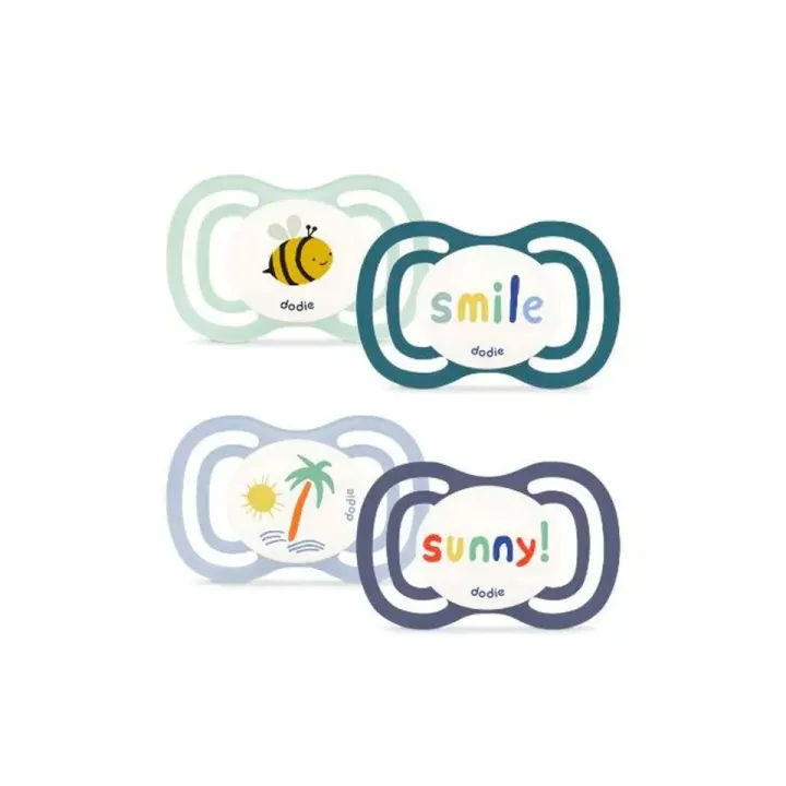 Sucettes anatomiques F5 extra fine jour nuit +18mois Dodie - 2 sucettes