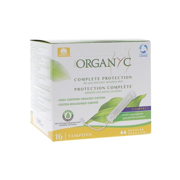 Tampon normal avec applicateur bio Organyc - boîte de 16 tampons