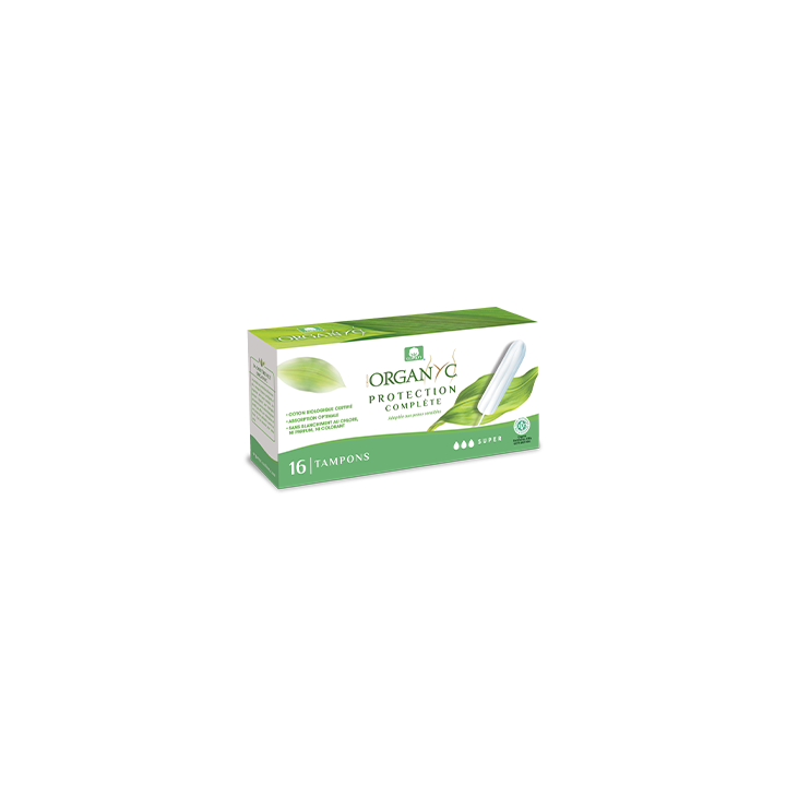 Tampons Super bio sans applicateur Organyc - boîte de 16 tampons