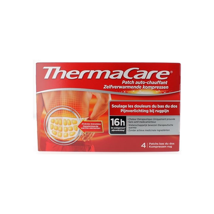 ThermaCare patch auto-chauffant 16h bas du dos - boîte de 4 patchs