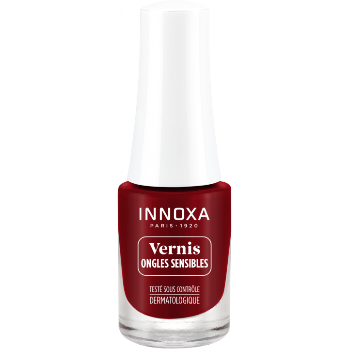 Vernis à ongles hypoallergénique rouge couture 401 Innoxa - flacon de 5 ml