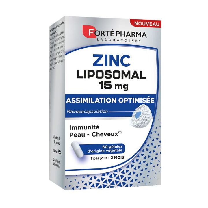 Zinc Liposomal 15 mg Forté Pharma - boîte de 60 gélules