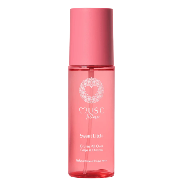 Brume all over corps & cheveux au sweet litchi Musc Intime - spray de 100ml