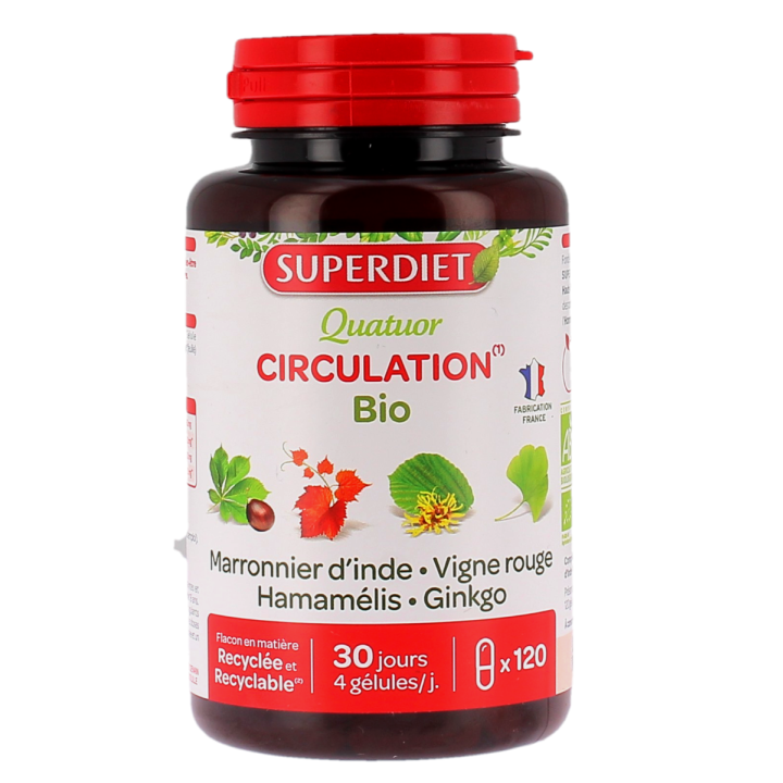GPT*Quatuor Circulation bio Super Diet - pot de 120 gélules