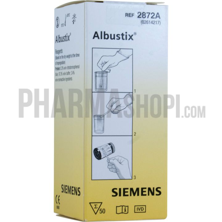 Albustix bandelettes réactives pour analyse d'urine - boite de 50 bandelettes