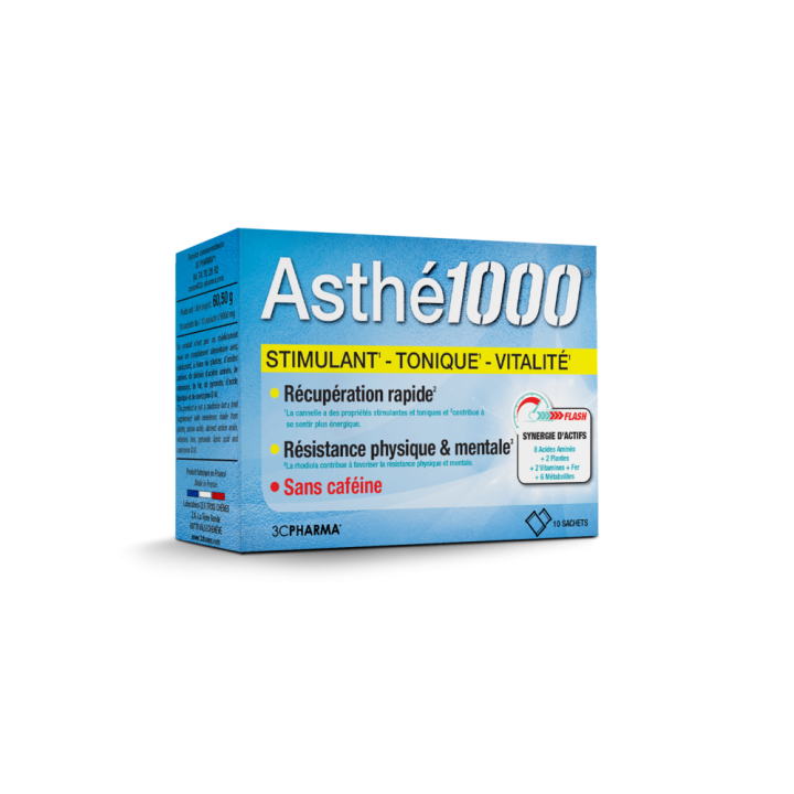 Asthé 1000 épuisement physique et mental 3C Pharma - boite de 10 sachets