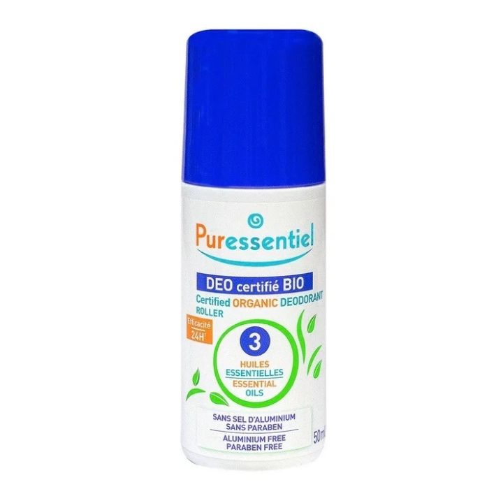 Déodorant aux 3 huiles essentielles bio Puressentiel - roll-on de 50ml