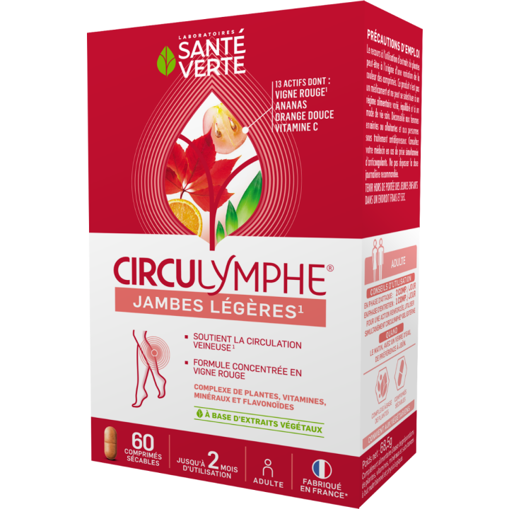 Circulymphe comprimé jambes lourdes Santé verte - boite de 60 comprimés