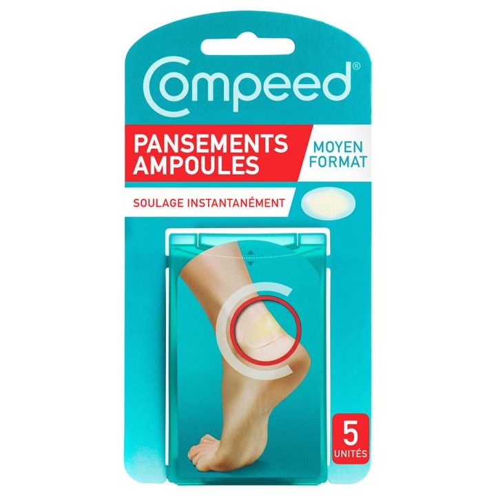 Pansements ampoules talon moyen format Compeed - 5 pansements