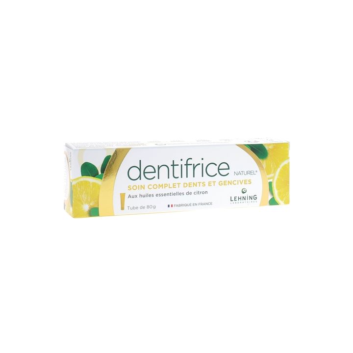 Dentifrice naturel au citron Lehning - tube de 80 g