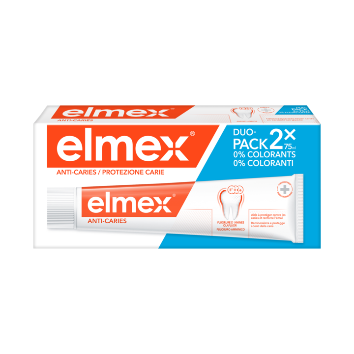 Dentifrice Protection caries Elmex - lot de 2 tubes de 75ml