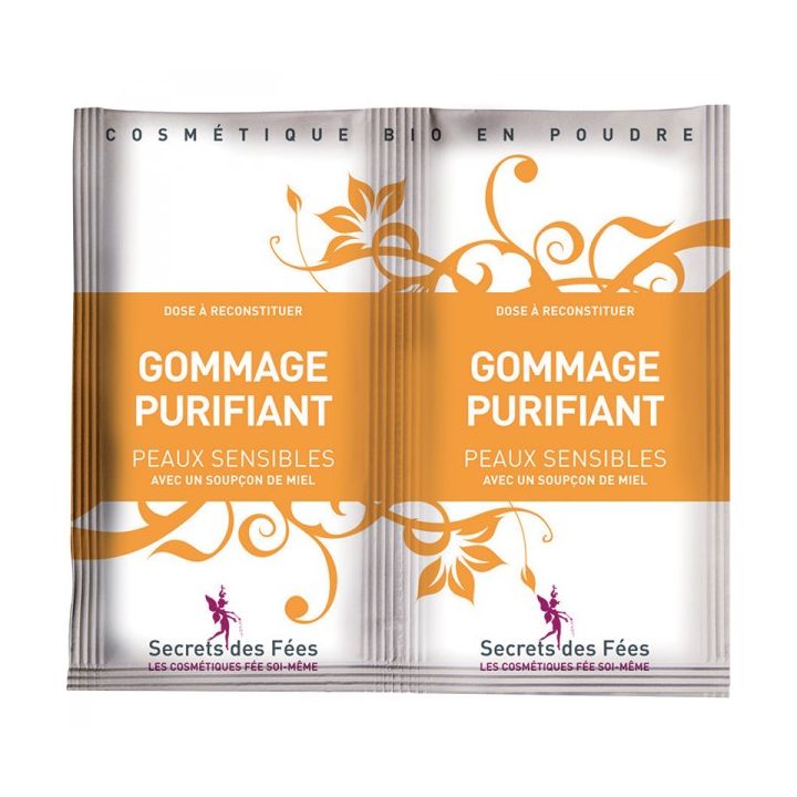 Gommage purifiant peaux sensibles BIO Secrets des fées - 2 sachets