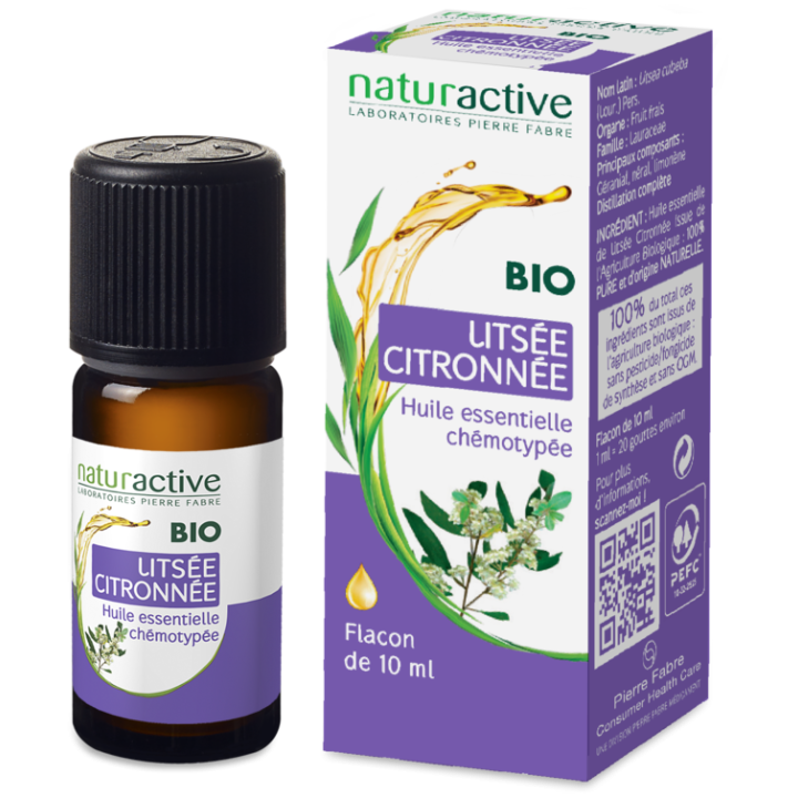 Huile essentielle de Litsée citronnée BIO Naturactive - flacon de 10 ml