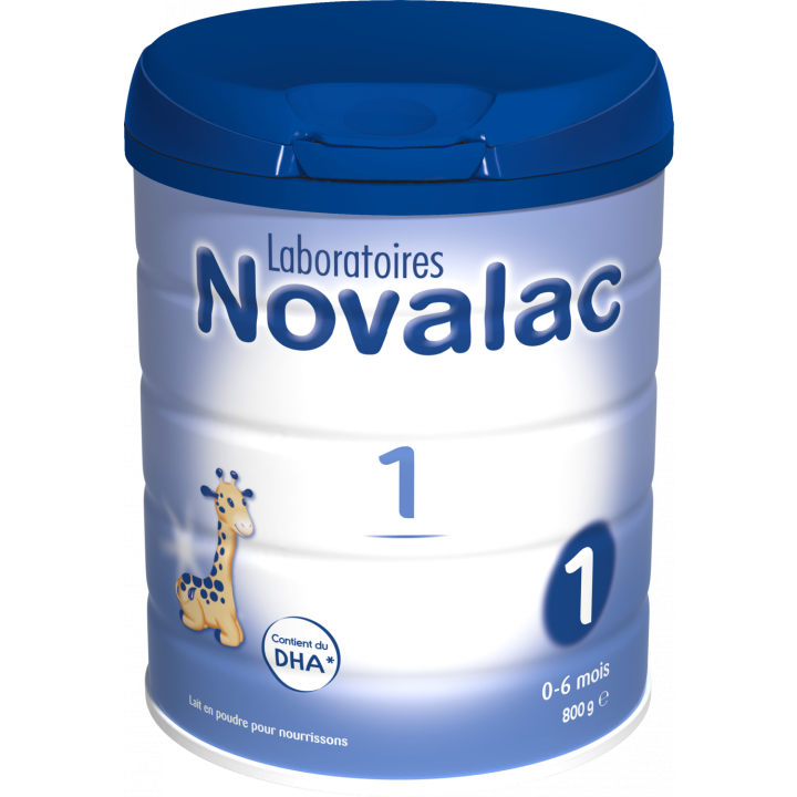 Lait en poudre pour nourrissons Novalac 1er âge de 0 à 6 mois - pot de 800 g