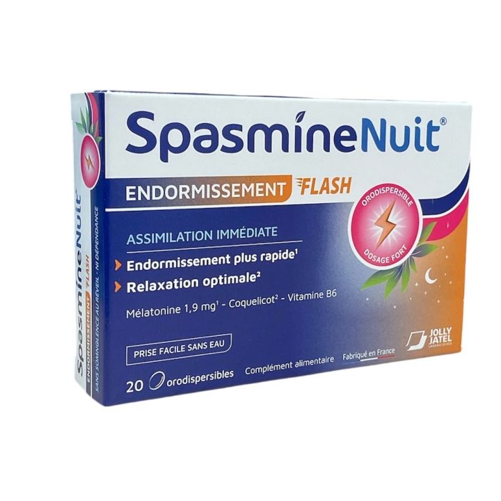 Spasmine Nuit endormissement flash Jolly-Jatel - boite de 20 comprimés