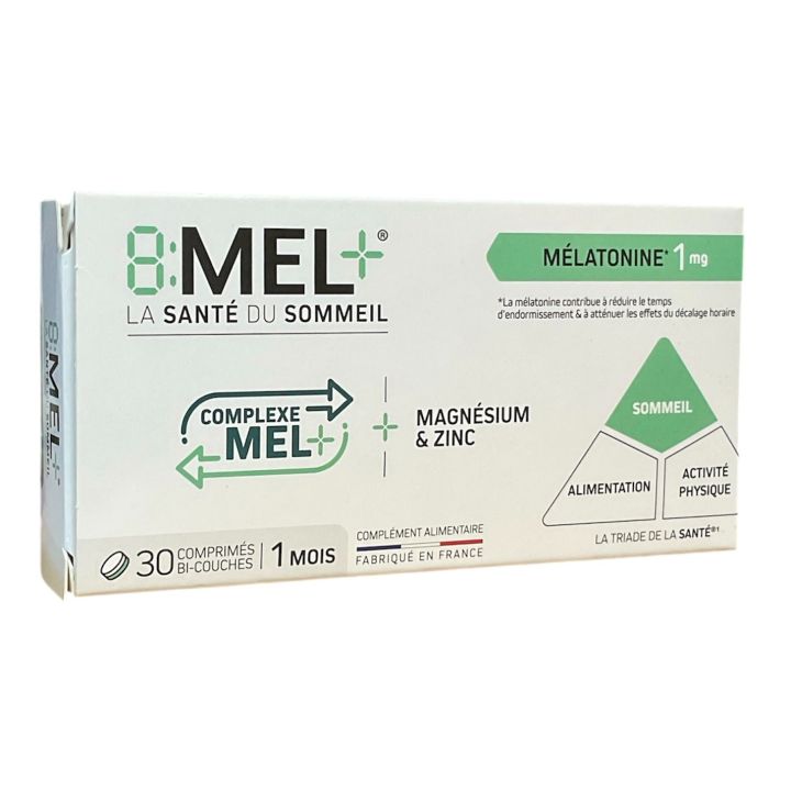 8:Mel+ la santé du sommeil mélatonine 1mg Menarini - boite de 30 comprimés 