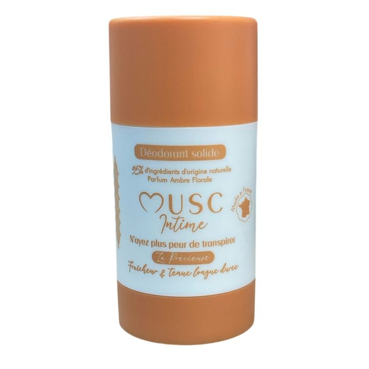 Déodorant solide amber flower la la précieuse Musc Intime - roll-on de 50g