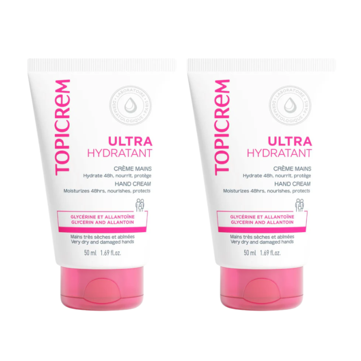 Ultra-hydratant crème mains Topicrem - lot de 2 tubes de 50ml