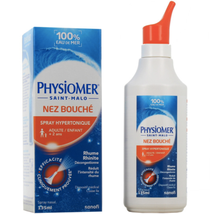 Spray hypertonique nez bouché saint malo Physiomer - Spray de 135ml