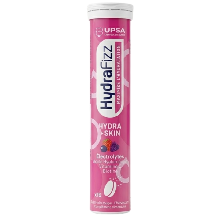 HydraFizz hydra+skin goût fruits rouges Upsa - tube de 16 pastilles effervescentes