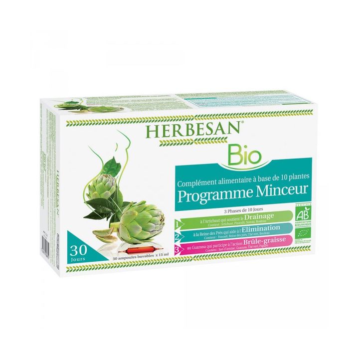 Programme minceur Bio Herbesan - Boite de 30 ampoules