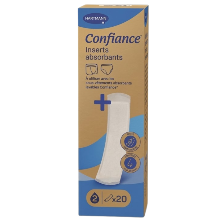 Inserts absorbants pour sous-vêtements lavables Hartmann - boite de 20 protections