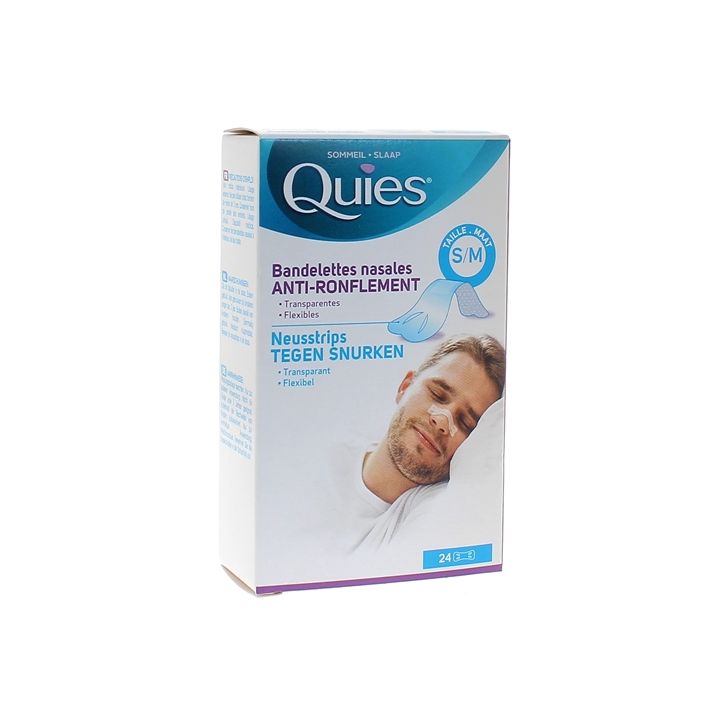 Anti-ronflement bandelette nasale taille S/M Quies - boite de 24 bandelettes