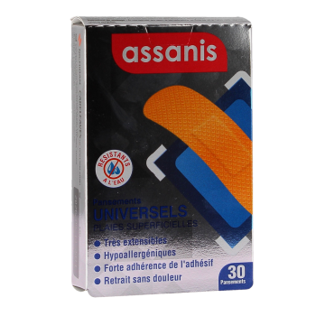 Pansements universels plaies superficielles Assanis - boite de 30 pansements 
