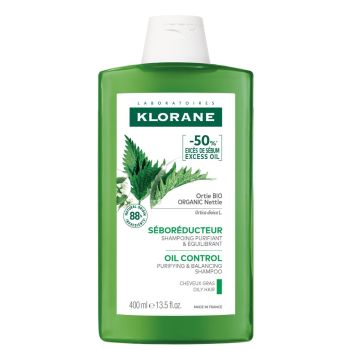 Shampoing séborégulateur cheveux gras à l'Ortie bio Klorane - flacon de 400 ml