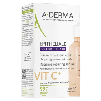 Epitheliale ultra repair sérum réparateur éclat vitC+ A-Derma - flacon-pipette de 30ml